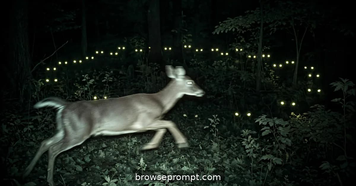 Chilling cover art of trail cam in the woods with a patient predator dread atmosphere.